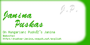 janina puskas business card